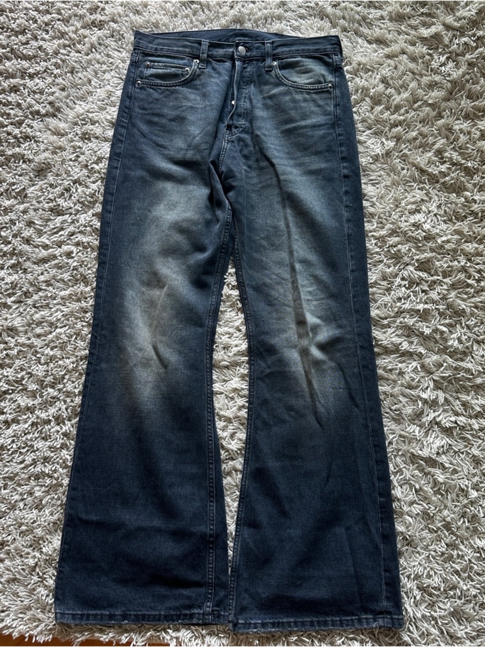 Weekday Dark Blue Wide Leg Jeans